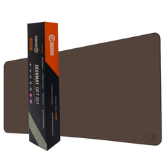 Stitched Faux Leather XXL Mouse Pad/Desk Mat Gift Set-(Dark Brown, 40”x16”)