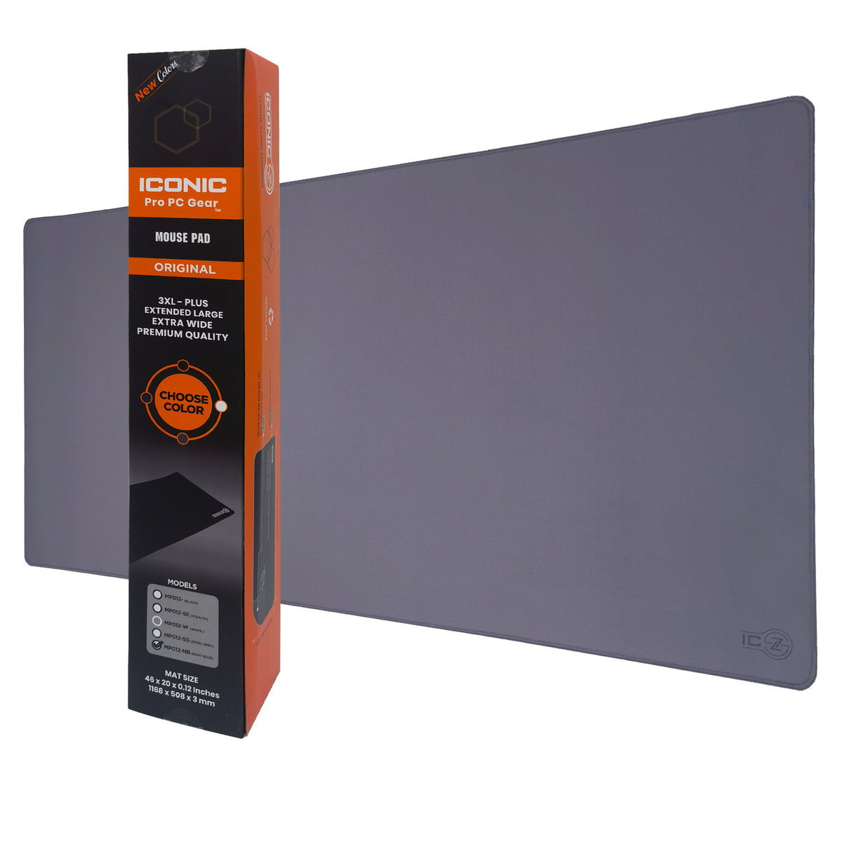 Steel Gray Extended Gaming Mousepad 2XL - 40" x 18" x 0.12"