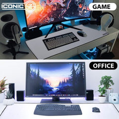 White Extended Gaming Mousepad 2XL -40" x 18" x 0.12"